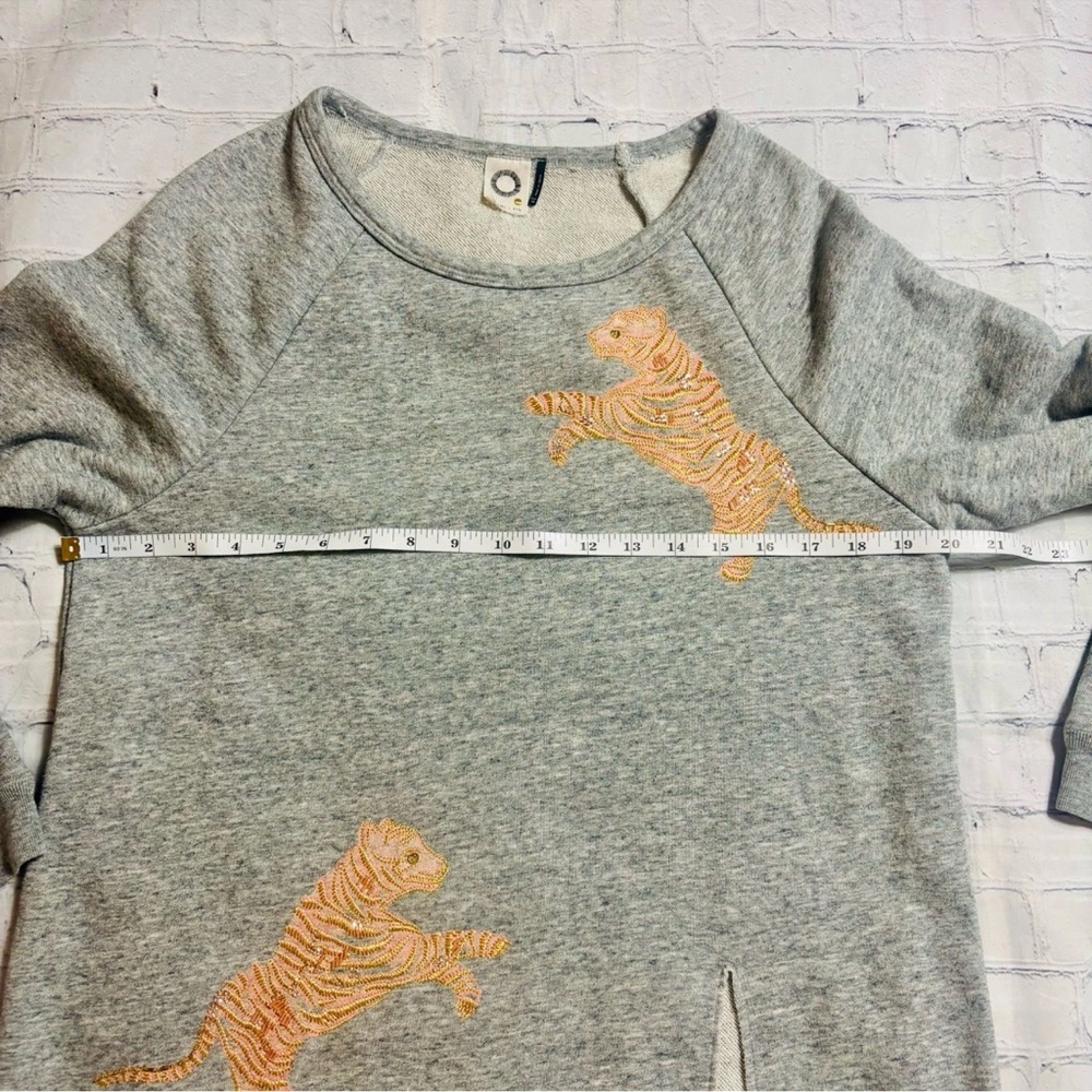 Anthropologie Akemi+Kin Gray Orange Sweatshirt Top Cotton Blend Size XS - Picture 10 of 14